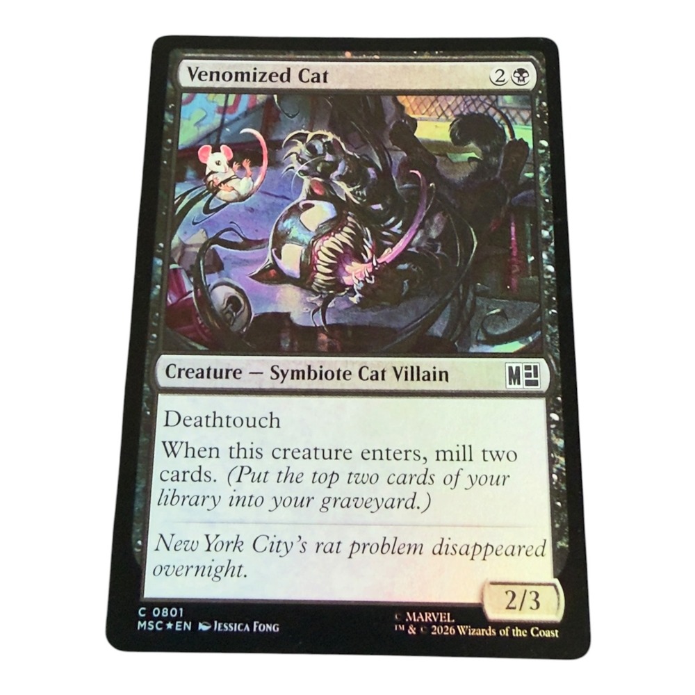 Magic The Gathering Venomized Cat 0801 Marvel Secret Lair Foil Mythic Rare MTG